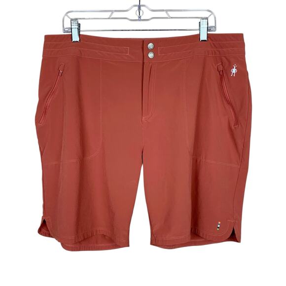Smartwool Merino Sport Shorts 8" Inseam Rust Orange Pockets Women's XL - Picture 1 of 6